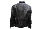 Women's Soft Leather Braided & Fringed Motorcycle Jacket