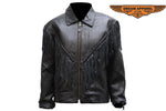 Women's Soft Leather Braided & Fringed Motorcycle Jacket