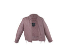 Women's Soft Pink Leather Motorcycle Jacket