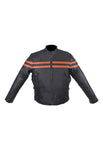 Leather Jacket For Women With Orange Stripes