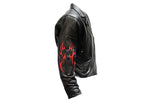 Women's Heavy Duty Leather Motorcycle Jacket With Flames