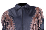 Womens Motorcycle Jacket With Studs & Fringes