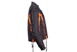 Women's Black & Orange Textile Racer Jacket With Z/o Lining