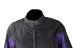 Womens Textile Racer Jacket With Multi Pockets