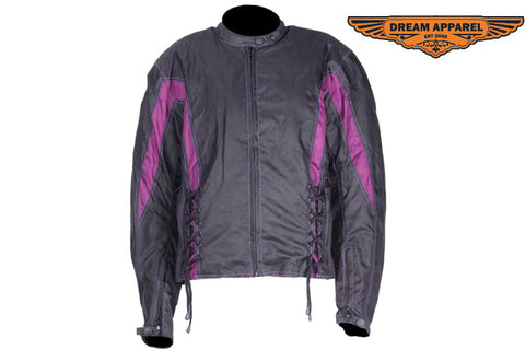 Womens Purple Textile Motorcycle Jacket