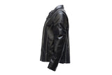 Womens Leather Jacket With Reflective Piping