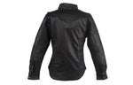 Womens Classic Soft Leather Motorcycle Shirt With Fold Down Collar