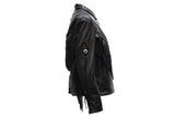 Womens Leather Jacket With  Braid