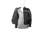 Womens Purple Stripe Textile Jacket