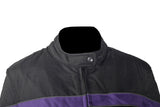 Womens Purple Stripe Textile Jacket