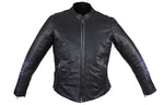 Women's Concealed Carry Leather Jacket with Butterflies