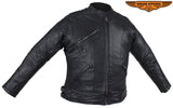 Women's Black Lambskin Jacket with Concealed Carry Pockets