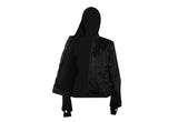 Women's Motorcycle Textile Jacket w/ Black Hoodie & Reflective Wings & Heart