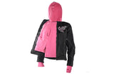 Women's Textile Jacket With Pink Hoodie & Butterfly