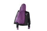 Women's Textile Jacket With Purple Hoodie & Butterfly