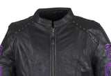 Women's Studded Racing Jacket with Purple Highlights