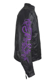 Women's Studded Racing Jacket with Purple Highlights