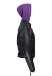 Women's Naked Cowhide Jacket with Purple Jacket
