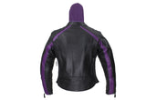 Women's Naked Cowhide Jacket with Purple Jacket