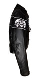 Women's Black Motorcycle Jacket with Reflective Skulls