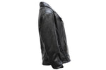 Womens Leather Jacket With Snap Down Collar