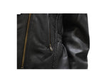 Womens Leather Jacket With Snap Down Collar