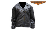 Womens Leather Jacket With Braid