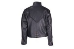 Women Cowhide  Jacket With V-Lace