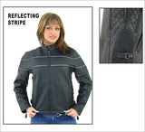 Womens Leather Jacket With Multi Pockets