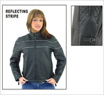 Womens Leather Jacket With Zippered Cuffs