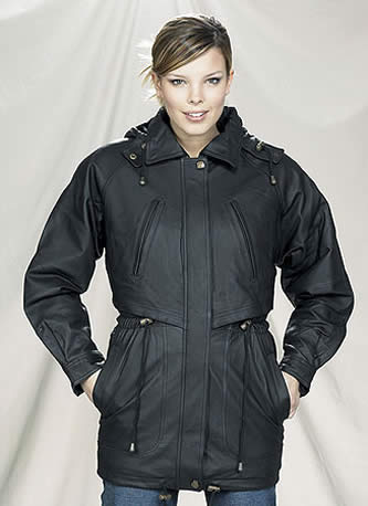 Women’s Black Leather Duster Jacket