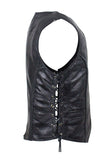 Womens Longer Motorcycle Vest With Braid