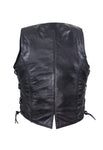 Womens Longer Motorcycle Vest With Braid