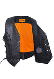 Womens Longer Motorcycle Vest With Braid