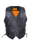 Womens Longer Motorcycle Vest With Braid