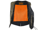 Women's Distressed Brown Leather Motorcycle Vest With Side Laces
