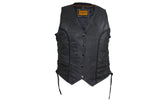 Women's Long Gray Motorcycle Vest with Braid