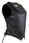 Womens Classic Style Longer Vest with Braid