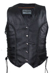 Womens Classic Style Longer Vest with Braid