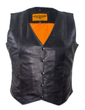 Womens Classic Motorcycle Vest With Snaps