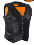 Womens Classic Motorcycle Vest With Snaps