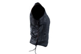 Womens Cowhide Leather Motorcycle Vest With 7 Pockets