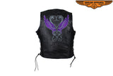 Black Gun Pocket Vest with Studded Flying Gray Heart