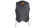 Women's Gray Club Vest with Concealed Carry Pockets & Side Laces