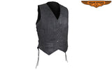 Women's Gray Club Vest with Concealed Carry Pockets & Side Laces