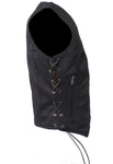 Womens Black Denim Motorcycle Vest With Side Laces