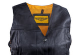 Womens Leather Motorcycle Vest With Concealed Carry Pockets & Side Laces