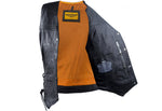 Womens Leather Motorcycle Vest With Concealed Carry Pockets & Side Laces