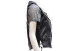 Womens Leather Vest With Pockets & Laces