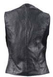 Womens Lamb Leather Vest With Side Laces